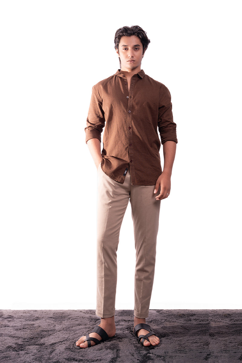 Cozy Linen Shirt (Brown)